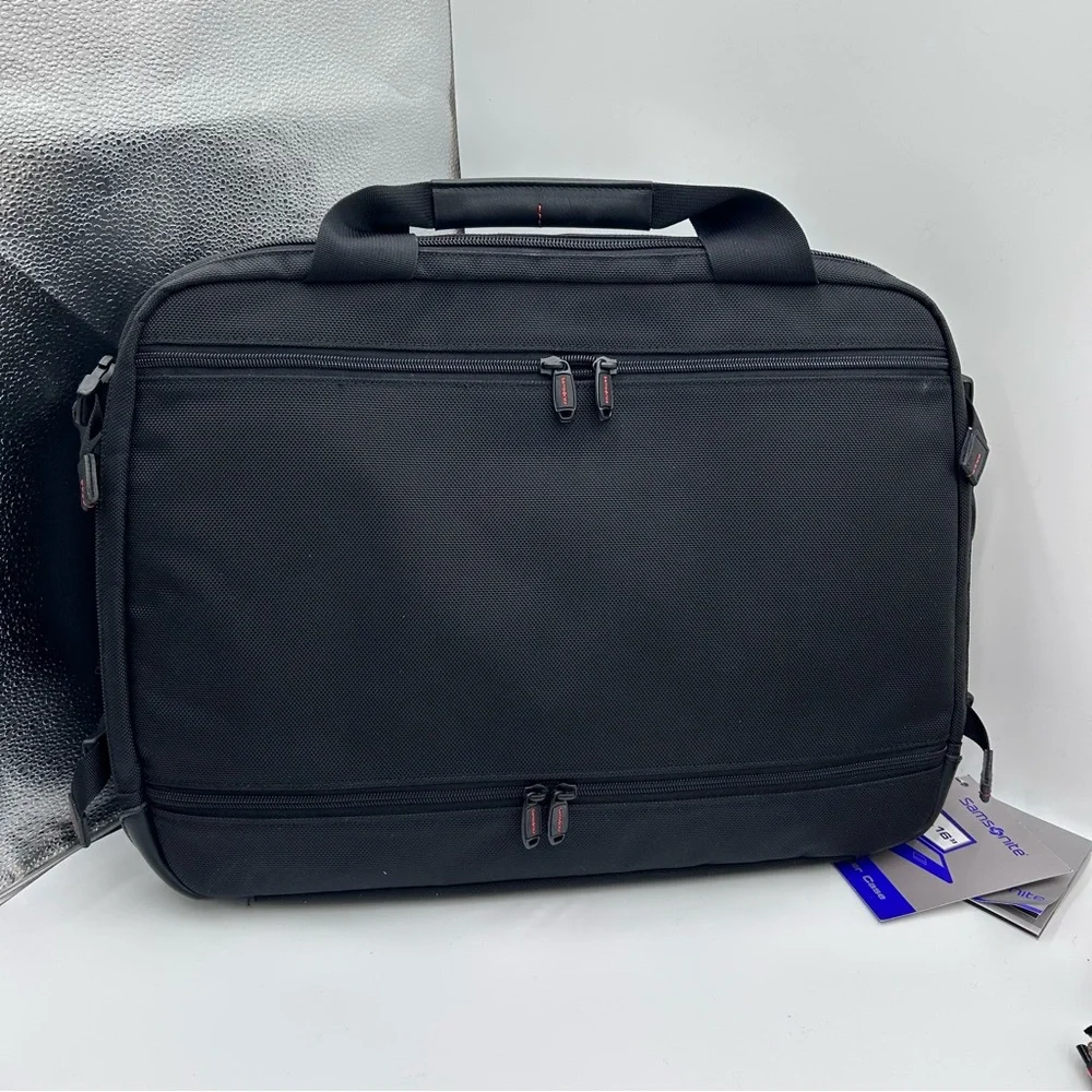 Black Samsonite Travel Briefcase Bag - Professional Laptop Carryall
